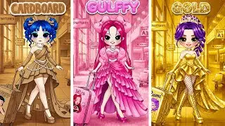 Rumi, Zoey & Mira Glow Up in Cardboard, Golden & Fluffy Airplane Fashion | DIY Fashion Paper Dolls
