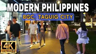 Bonifacio Global City Night Walk | Rainy Vibes in Manila&rsquo;s Modern District 4K UHD