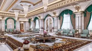 مجلس رجال ملكي فخم نمط الكلاسيك العالي ,A luxurious royal majlis for men in a classic, elegant style