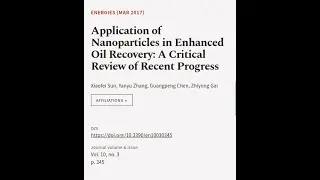 Application of Nanoparticles in Enhanced Oil Recovery: A Critical Review of Recent Pr... | RTCL.TV