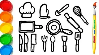 Painting For Children and Kitchen Drawing | Coloring Pages Step By Step Drawing