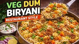 Veg Dum Biryani Recipe Restaurant Style घरपर/How to Cook Simple Biryani at home/Fry pan Veg Biryani.
