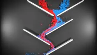 Blender 2.5 mixing fluids - Particle Fluid Simulation Test #2 - 12000 particles