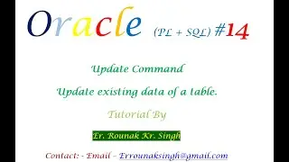 Oracle # 14|Update Command | Updating existing record or table