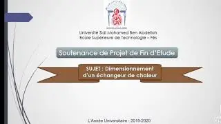 Présentation de la soutenance Dimensionnement d'un échangeur de chaleur