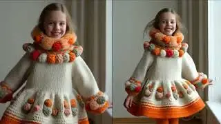 Crochet winter style dress