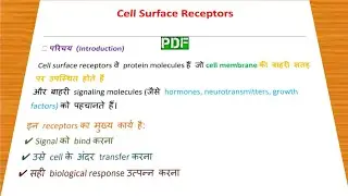 Cell Surface Receptors | Cell Signaling CSIR Net notes pdf