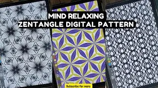 MIND Relaxing Pattern| Calming Digital Zentangle Drawing |  Easy Zentangle Digital Pattern Drawing