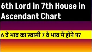 6th Lord in 7th  House in Ascendant Chart (6  वे  भाव का स्वामी 7 वे भाव में होने पर )