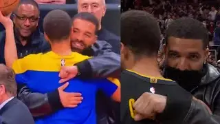 Steph Curry shows huge love to Drake before and after the game 🤝