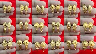 latest light Weight gold earrings design with weight and price under 20,000 #gold earrings designs