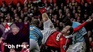 Alex ferguson reaction to Rooney's bicycle kick