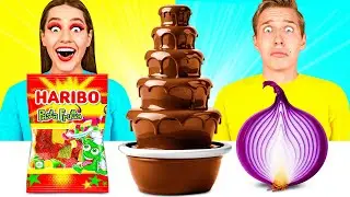 Шоколадный Фонтан Челлендж | Смешные Челленджи с Едой c DaZaZa Challenge