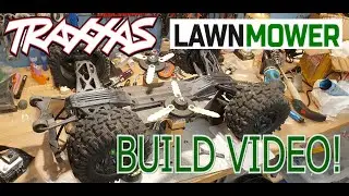 RC Lawn mower Traxxas X-Maxx, Build video, weedwacker, grass trimmer, weed eater,