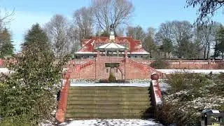 Hanley Park, near Staffordshire University, Stoke on Trent. in snow 4K HDR.