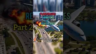 Plane Crashes Animations Vs Real Footages (Part 25) || #shorts  #planecrash #aviation