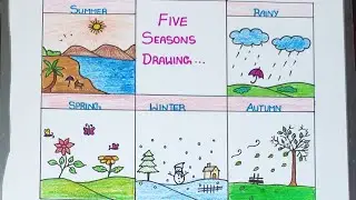 Five Seasons drawing for kids school project