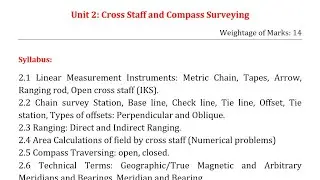 7. Unit 2: Cross Staff and Compass Surveying