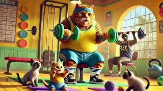 From Fluff to Buff: AI Cat's Muscle Makeover!💪🐱 #cat #catvideos #ai #fitnessGym #tubby  Cat