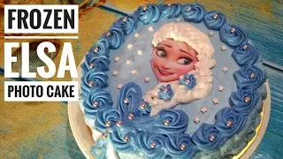 Frozen Elsa Photo Cake Recipe||Elsa cake tutorial||How to make frozen elsa cake||
