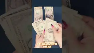 Sort and count money before bank run. #cash #diy #cashstuffing #money