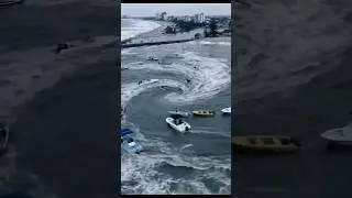 The Ocean's Fury: Vortex Storm Devours the Shoreline 🌊⚡#NaturalDisaster #VortexStorm #OceanFury