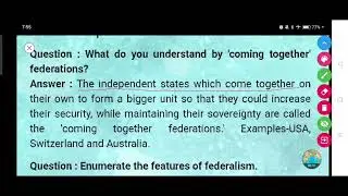 What do you understand by 'coming together' federations?
