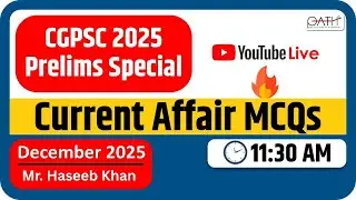 CGPSC 2025 Prelims&ndash;Current Affairs MCQs |December 2025 | Most Expected Questions |Dr Yogita Hooda