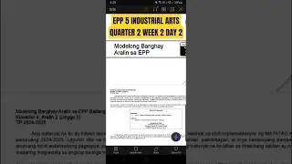 EPP 5 INDUSTRIAL ARTS QUARTER 2 WEEK 2 DAY 2 #matatagcurriculum #epp5 #industrialart #education