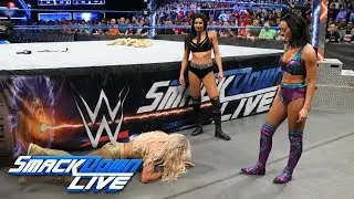 Билли Кей и Пейтон Ройс атакуют Шарлотту Флэр: SmackDown LIVE, 10 апреля 2018 г.