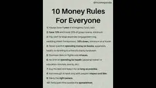 10 money rules for everyone. #shorts #money #mindset #habits #ytshorts
