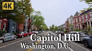 🇺🇸 Washington D.C. Million Dollar Homes Tour: Driving Historic Capitol Hill | City Ambience