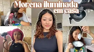 Fiz moreno iluminado no meu cabelo | sozinha em casa 🌟