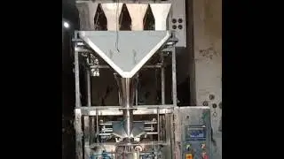 AUTOMATIC 4 HEAD WEIGH FILLER POUCH PACKING MACHINE, MULTIHEAD WEIGHT FILLER POUCH PACKING MACHINE