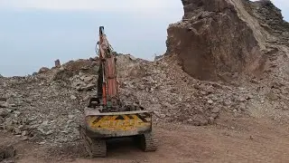 EXCAVATOR POWER: Breaking a Hill like a Pro!&rdquo; #excavators #stonemachinery #jcb #mining #drilling