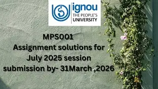 IGNOU mps001assignmentsolution july2025 session #ignou2025 #ignouassignment #ignousolvedassignment
