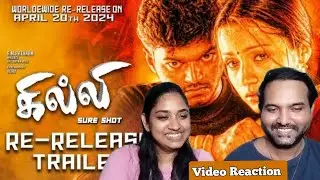 Ghilli Re-Release🔥Trailer Video Reaction | Vijay |Trisha | Dharani | Vidyasagar | Tamil Couple