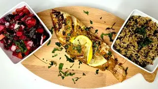 Grilled red snapper/ beets salad and brown rice medley
