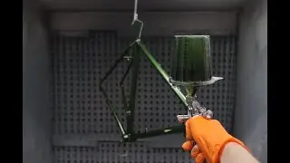 Mercian Cycles | Spraying Vintage Steel Bicycle From Spray Gun's Perspective