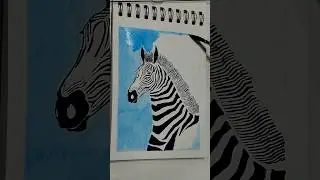 Zebra, the classic Black & White#shorts #zebra #drawing