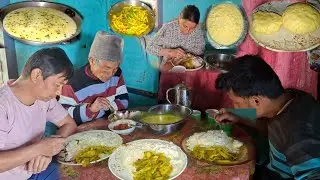 Organic Ghee Simple Khana Veg Sabji Mohi Ko Solder Recipe Village Style Cooking & Eating ||