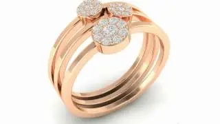 Trio Cluster Diamond Ring - 3D - Virani