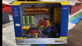 1/64 New Holland Hay Set: Tractor, Speedrower, Baler, Rake, and Bales