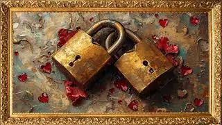 Golden Locks on Rose Petals | Romantic Digital Art for Frame TV | Elegant Love-Inspired Wall Display