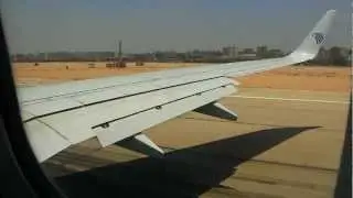 Egypt Air 737-800 take off from Cairo international air port to Munich air port.AVI