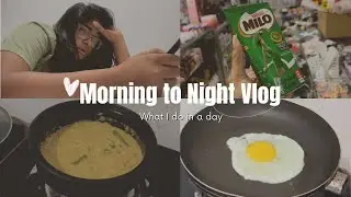 Morning to Night Vlog 💃🤍🌸 | what I do in a day | study | cooking 