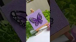 Easy canvas art idea using mould it clay, 3d butterfly, purple painting #viral #clay #claycraft