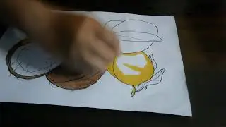 Coloring Picture of Coconut, Banana, and Orange 4   Rewind