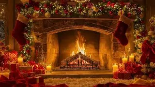 Cozy Christmas Fireplace 🔥 1 Hour of Real Fire Crackling | Warm Holiday Ambience