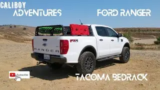 2019 Ford Ranger with a Bed rack listed for a Toyota Tacoma on Amazon installed budget friendly